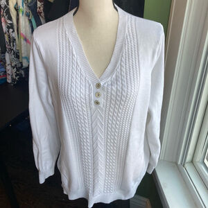 Allison Daley White Sweater Women's Large